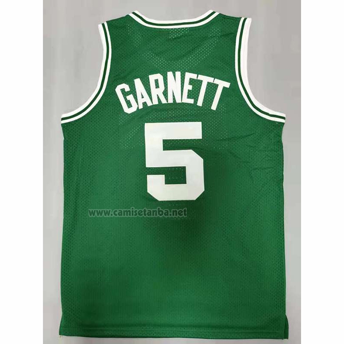 Camiseta Boston Celtics Kevin Garnett #5 Hardwood Classics Throwback Verde